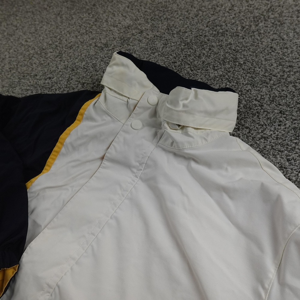 Nautica Jacket Mens XL White Blue Sailing Colorblock Zip Windbreaker Bomber Coat